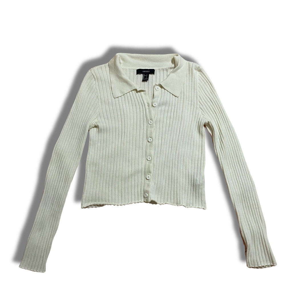 Cream Button Up Cardigan